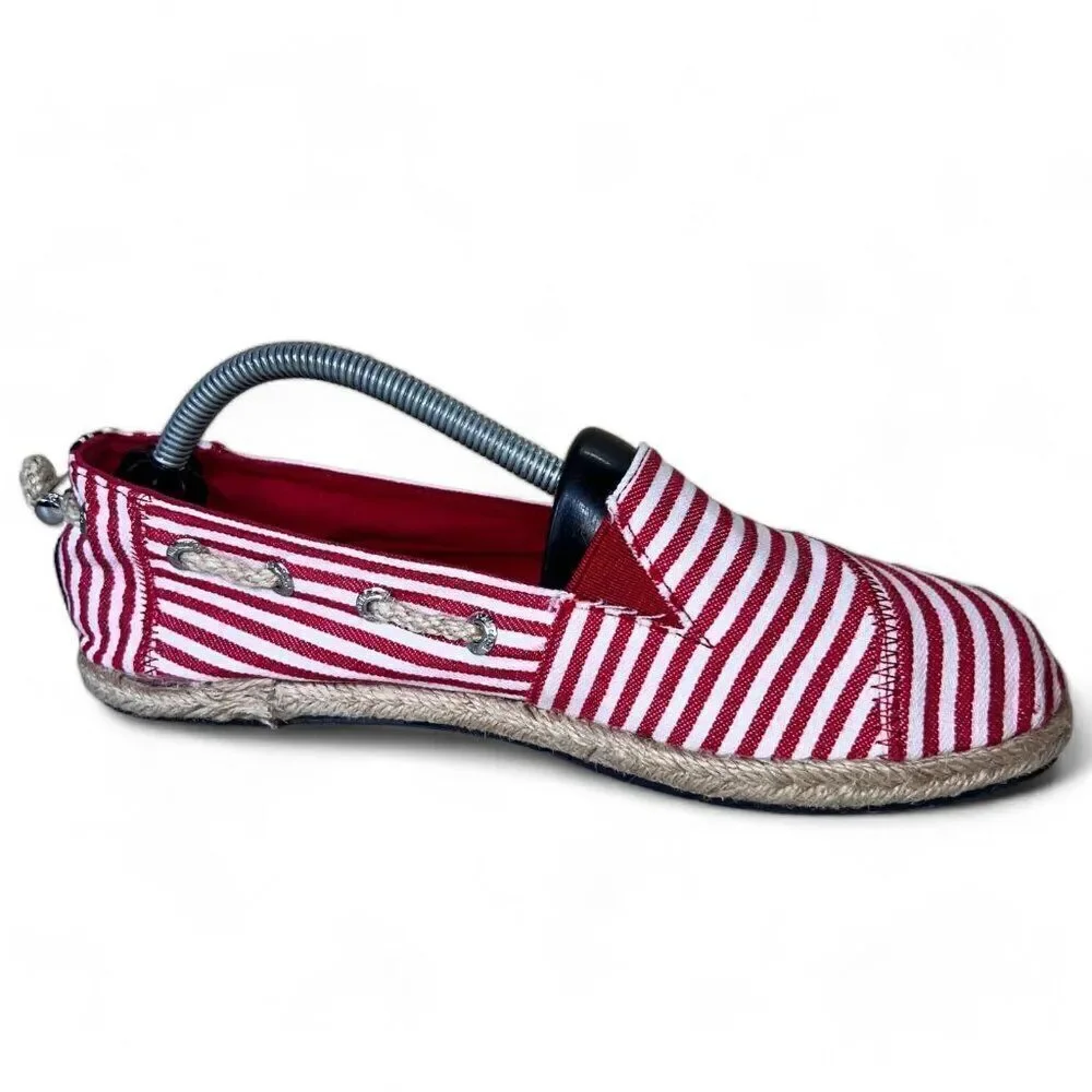 Nautica Rudder 2‎ Anchor Espadrille Slip-on Red / White Stripe Women's 7